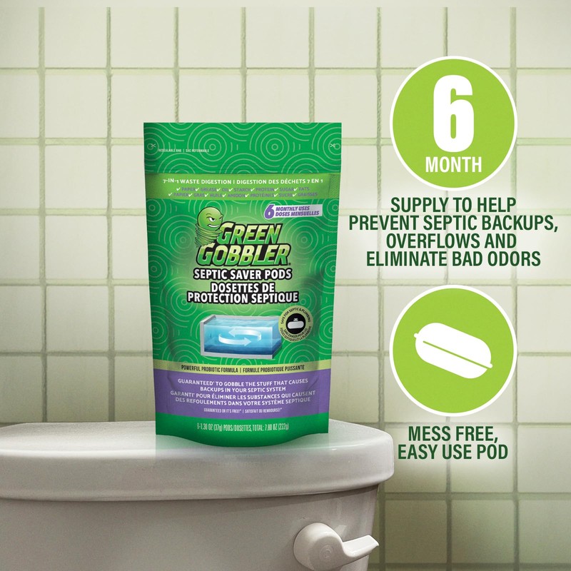 Green Gobbler Septic Tank Treatment Packets, 12 Month Supply -