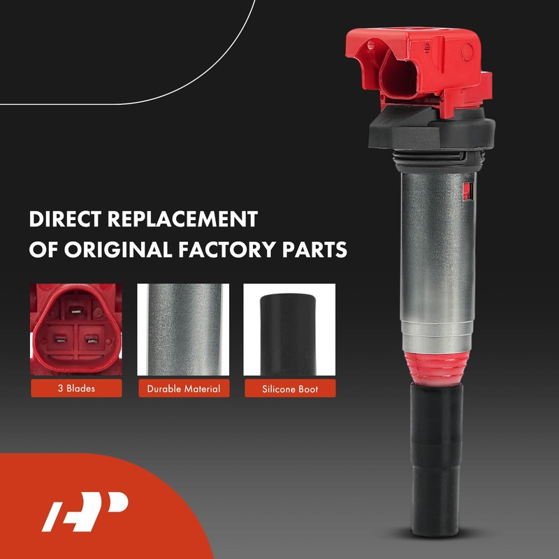 A-Premium (Red) Set of 8 Ignition Coil Pack and Iridium