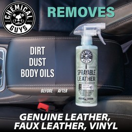 Chemical Guys SPI_103 Sprayable Leather Cleaner and Conditioner in One for Interiors, Apparel, and More (Works on Natural, Synthetic, Pleather, Faux Leather and More) Leather Scent, 128 fl oz (1 Gal)