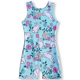 YDMZX Girls Gymnastics Leotards with Shorts Toddler Kids Gymnastic Tumbling Biketards Unitards Outfit Sparkly 2-10 Years Old