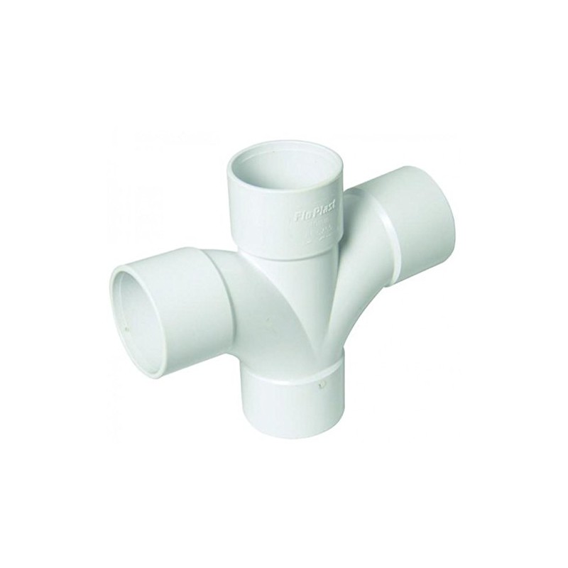 FLOPLAST Solvent White 92.5' Degree 40mm (43mm) Waste Cross Tee