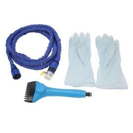 Swimming Pool Cartridge Filter Cleaning Tool Handheld Filter Cleaning Brush with Retractable Water Pipe and Gloves