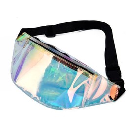 Fanny Pack Stadium Approved Clear Bumbag PVC Transparent Waist Bag Clear Laser Women Fanny Pack, One Size