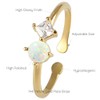 MUSTHAVE 18K Yellow Gold Plated Opal Square Cubic Ring, White