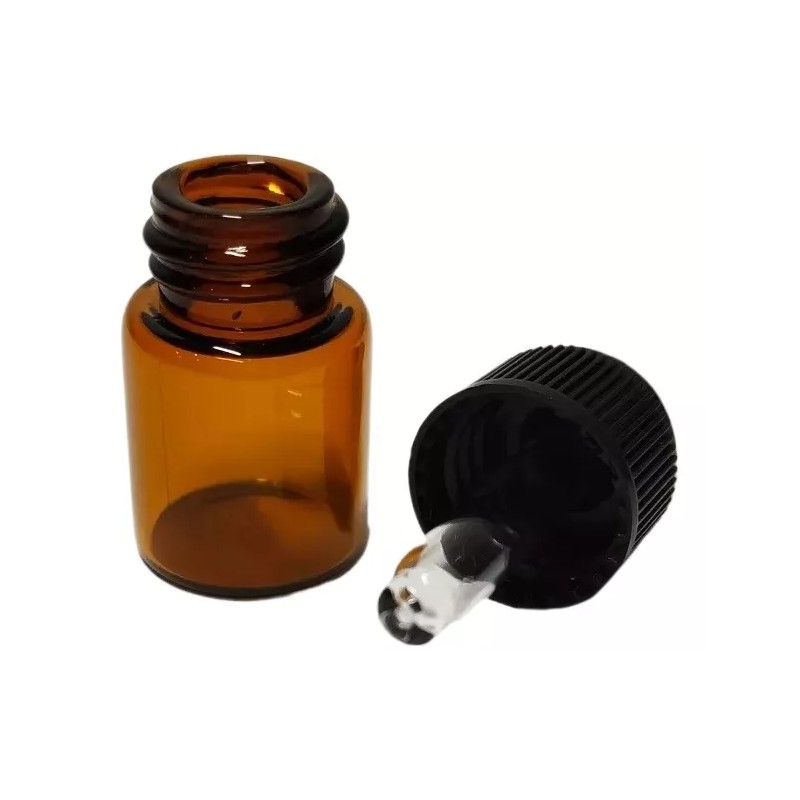 Meliars Frasco Gotero 2 Ml Ambar Bulbo Negro (100 Piezas)