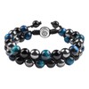VGWON Men's Bracelet Hand Braided Natural Stones Black Onyx Blue Tiger Eye Stone Gift Graduation Birthday Father's Day