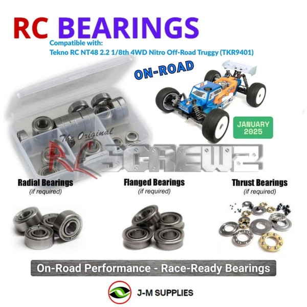 RCScrewZ Metal Shielded Bearings tek034b for Tekno NT48 2.2 1/8