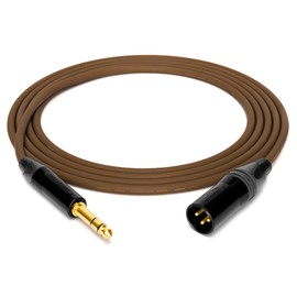 enoaudio Mogami 2534 Quad Professional Studio Cable Balanced Neutrik Gold 6.3 mm TRS Jack - XLR Male HiFi, Brown, 2.0 m