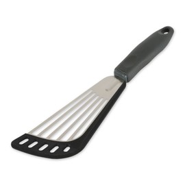 RSVP International Kitchen Tool Collection Dishwasher Safe Angled, 11.25 x 3", Stainless Steel, Black Silicone