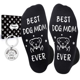 HAPPYPOP Funny Dog Mom Gifts for Women - Dog Lover Gifts, Fun Dog Socks for Women Girls Dog Mom Socks