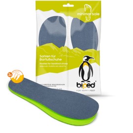 biped minimal sole ASTORGA - 2 Pairs of Insoles for Minimal and Barefoot Shoes - Natural Latex Soles with Soft Alcantara Pad - for Adults and Children (42)