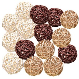 Bolas de mimbre decorativas naturales, relleno de jarrón, adorno de casa, árbol de Navidad, jardín, boda, fiesta, mesa de centro, manualidades, loro, bolas de juguetes de pájaros.