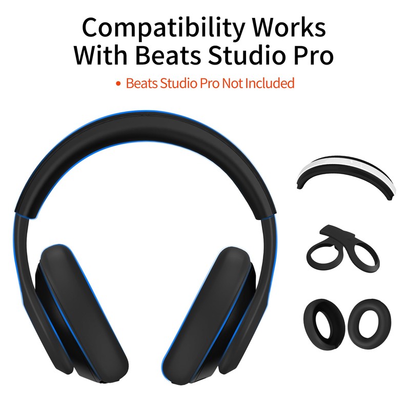 【3 in 1】 Silicone Case for Beats Studio Pro, Anti-Scratch