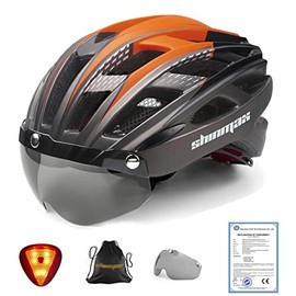 Shinmax Bike Helmet, CPSC/CPC Bike Helmet for Adult Men Women with Magnetic Goggles&Led Back Light Cycling Helmet Adjustable SM-T69