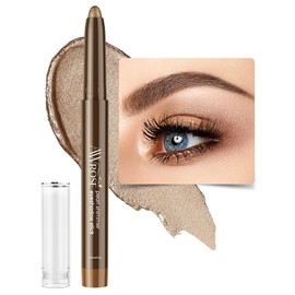 awrose Cream Single Eyeshadow Stick, Glitter Shimmer Eye Shadow, Waterproof Long-Wearing Brilliant Eye Brightener with Sharpener, Makeup Sparkle Eye Shadow Pen Suits Everyone at Any Age