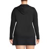 Lands' End Womens Hooded Zip Front Rash Guard Black Plus