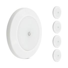 Facon 5Packs12V LED RV Interior Lights with Smart Touch Switch - Dimmable, 2CCT (3000K/4000K) & Graded Memory Function, 3in Puck Lights for RV, Van, Camper, Trailer, Motorhome, Boat