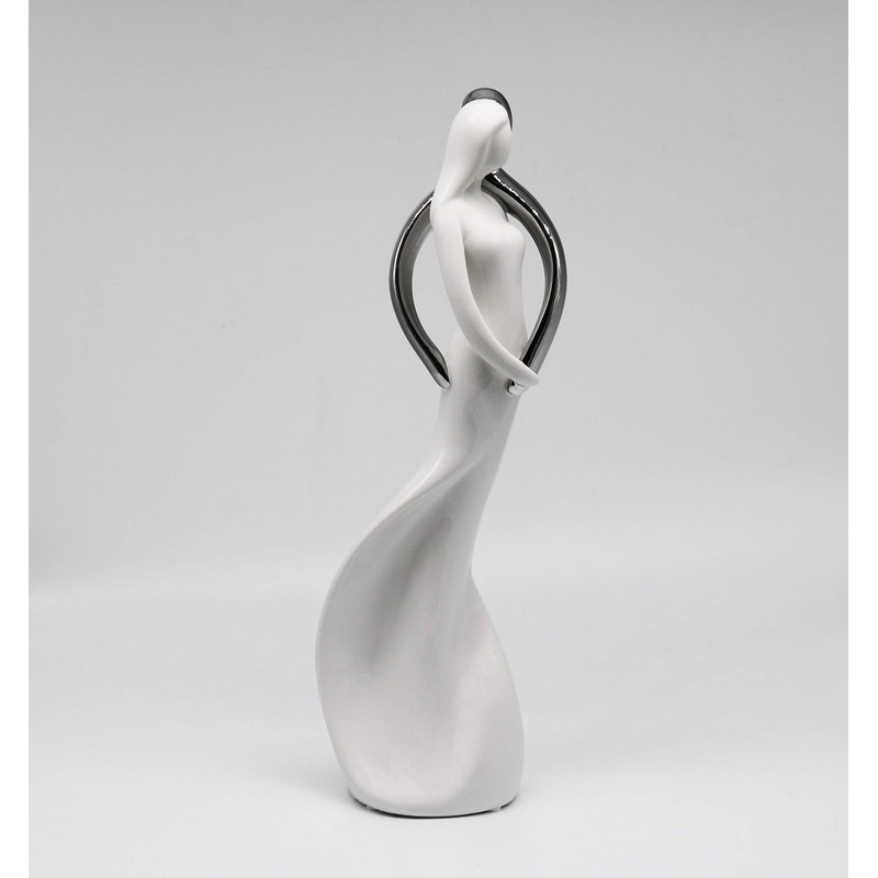 FeinKnick Harmonious Pair in Silver – Modern Sculpture 28 cm