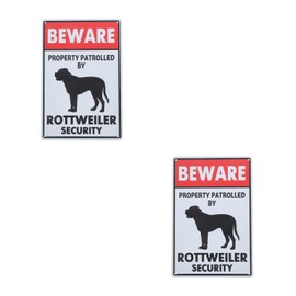 Yardwe 2pcs for Dog Sign Vintage Signs Metal Beware of Dog Lawn Sign Metal Sign for Home Rottweiler Stuff Rottweiler Decor Rottweiler Sign Yard Signs Decorative Outdoor Iron