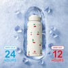 KEWIXY 18oz&32oz Insulated Water Bottle, Flip Straw Lid, Stainless Steel,
