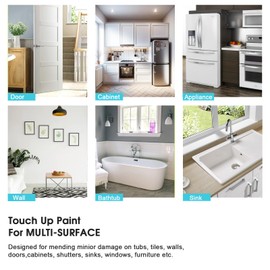 NADAMOO White Multi Surface Touch Up Paint, Interior and Exterior House Appliance Paint for Cabinet, Wall, Door, Furniture, Windows, Shutter and Trim