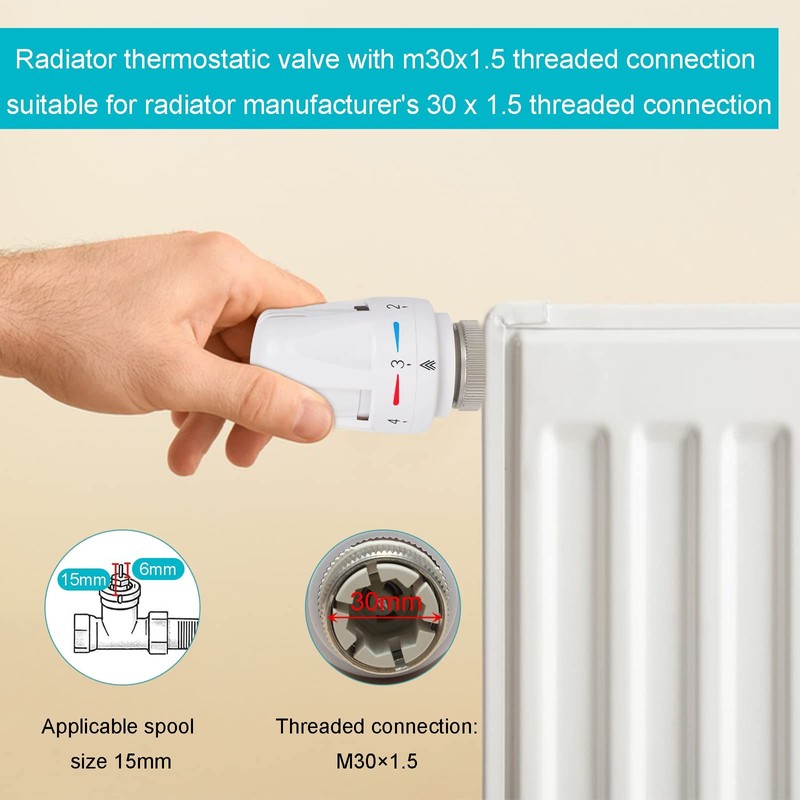 Thermostatic Radiator Valve,Temperature Control Valves Thermostatic Valve Head Replacement TRV