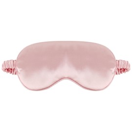 1 Pack Sleep Mask, Silk Eye Mask with Elastic Strap, Breathable Eye Mask for Sleeping,Travel, Girls, Women, Men (Pink)