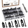 Wokape 201PCS 100 Set Self-Drilling Anchors Kit, 4 Different Sizes Black Galvanized Expansion Screws Zinc Plated Carbon Steel Self Drilling Drywall Anchor No Drilling Required