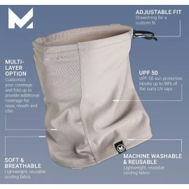 Mission All Season Adjustable Gaiter Face Mask Neck Covering in Charcoal OSFM