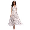 Women's Boho Floral Maxi Dress Summer Button Up Split Flowy