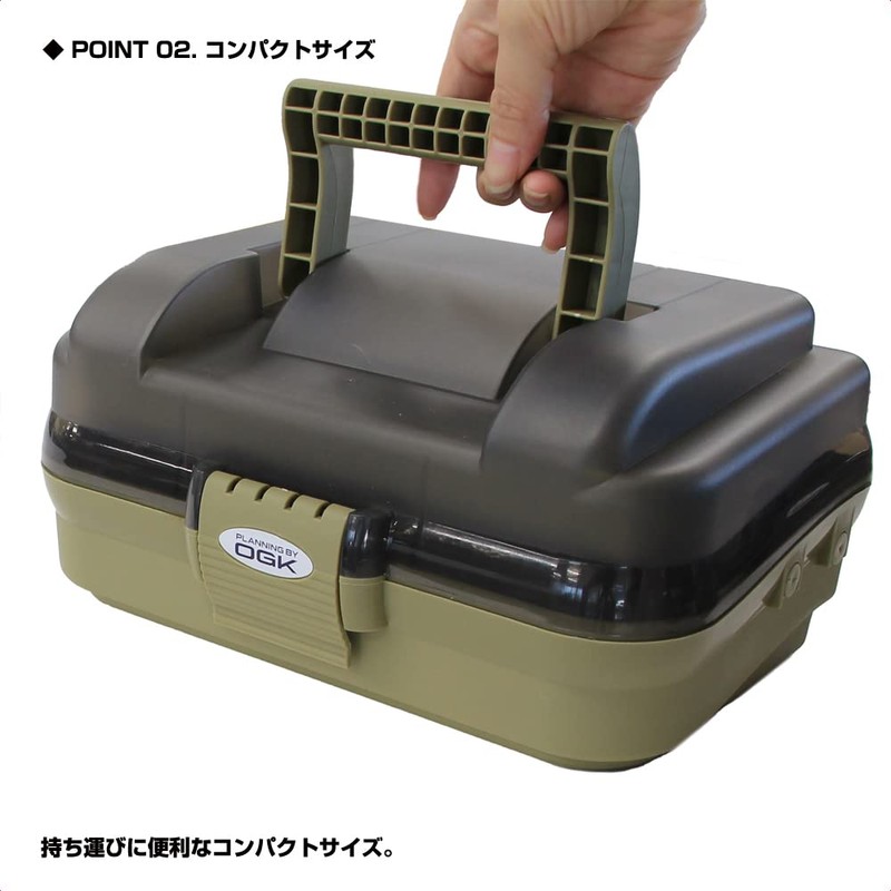 Osaka Fishing Equipment (OGK) Small Tackle Box Single Tier Smoke/Light