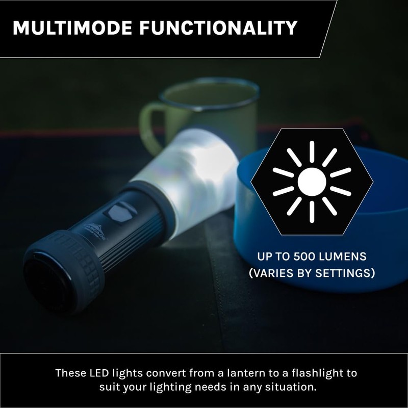 Cascade Mountain Tech 500-Lumen IPX4 Water-Resistant LED Flashlight Lantern with