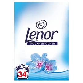 Lenor Aprilfrisch Dryer Cloths for Tumble Dryers, Kink-Free and Fresh Linen with Spring Flowers Scent, 34 Cloths