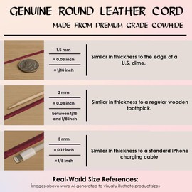 TRISKY Real/Genuine Round Leather Cord for Jewelry Making - Premium Leather String Cord for Crafting - Ideal for Bracelets, Necklace, Pendants, Braiding, Wraps - (5mm Antique Brown Distressed)