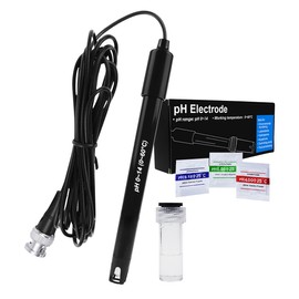 GAIN EXPRESS 0-14 pH Electrode Probe BNC Connection, 300 cm Cable for pH Meter Test Sensor, Replacement Kit for Aquarium, Hydroponics, Plant, Pool, Spa Tester (300 cm Long Cable)