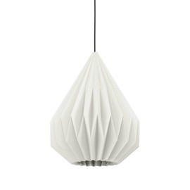 EGLO Minting Pendant Lamp Over Dining Table with Pleated Lampshade, Metal Pendant Light in Black and Paper in White, Pendant Lamp with E27 Socket, Diameter 31 cm