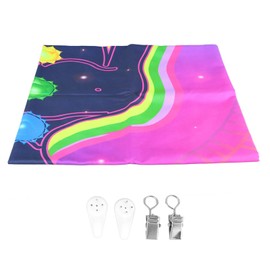 UV Reactive Tapestry Decorative Colorful Mysterious Character Meditation Blacklight Tapestry with Accessories Brushed Fabric GTYJ(39) 200x150cm / 78.7x59.1in
