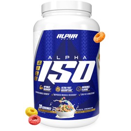 Alpha Supps ISO, Low Carb 100% Whey Protein Isolate Powder, 25 Grams Per Serving, Helps Support Muscle Growth, Low Sugar and Gluten Free (Fruity Cereal, 2 lb)