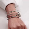 SELFWIMG Silver Bangle Bracelets for Women Chunky Cuff Bracelets Fashion