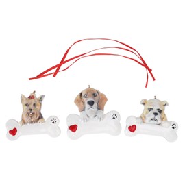 Christmas Tree Dog Resin Pendant Wear Resistant DIY Xmas Puppy Resin Pendant for Christmas Resin Decoration Combination Two