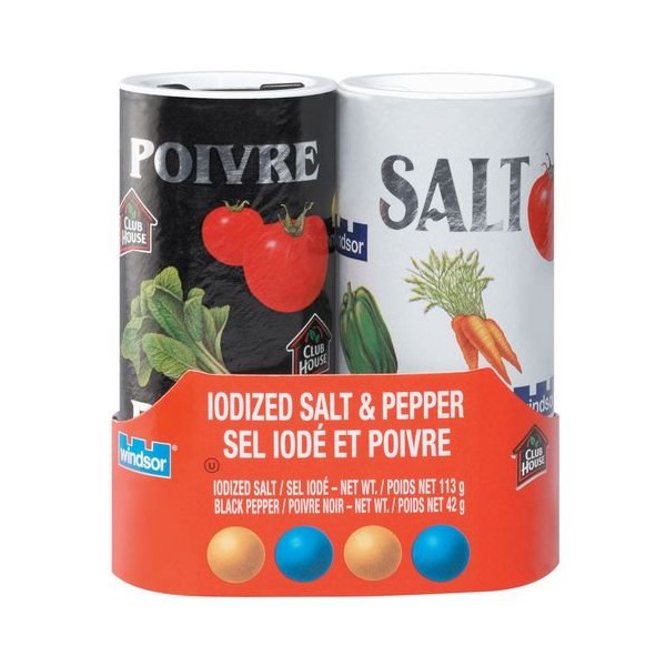 Windsor Iodized Salt and Pepper Shaker - 42 G
