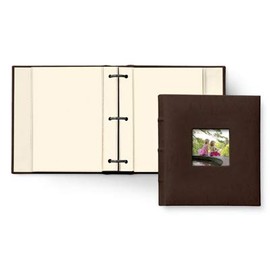 Leather Travel Photo Album with Window by Gallery Leather - Freeport Mocha