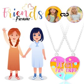 Generisch BFF Necklaces for 2, Friendship Necklace for 2 Girls, Best Friends Chain, BFF Gifts, Sisters, Anniversary, Christmas, Birthday Gifts, Zinc