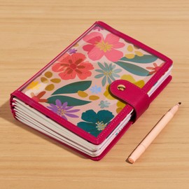 Erin Condren Clear Petite Planner Folio, Clear On The Go Folio with Fuchsia Vegan Leather Accents, Fits up to 4 Erin Condren Petite Planners and Journals