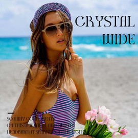 Coridy Wide Padded Headbands Baroque Rhinestone Hairbands Women's Sparkling Crystal Hair Bands Bejeweled Head Piece Thick Embellished Headbands for Party Nightclub (Purple)