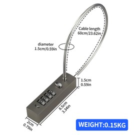 gate Locks for Outdoor Fence gate Lock Locker Lock Bike Cable Chain Combination Outdoor