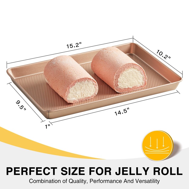 Jelly Roll Pan 15x10 - HONGBAKE Commercial Cookie Sheets for