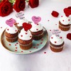 BEISHIDA 12pcs Happy Valentine's Day Cupcake Topper Heart Acrylic Cupcake