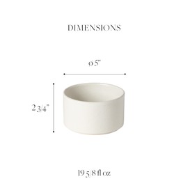 Costa Nova Ceramic Stoneware 19 oz. Soup & Cereal Bowl - Redonda Collection, White | Microwave & Dishwasher Safe Dinnerware | Food Safe Glazing | Restaurant Quality Tableware