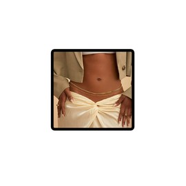 Carufin Beaded Waist Chain Gold Body Chain Belly Chains Summer Beach Belt Adjustable Jewellery Costume for Women and Girls, Alloy, Pearl